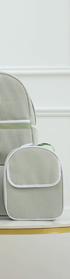 Seersucker Striped Backpack – Classic Kids Book Bag for Preschool