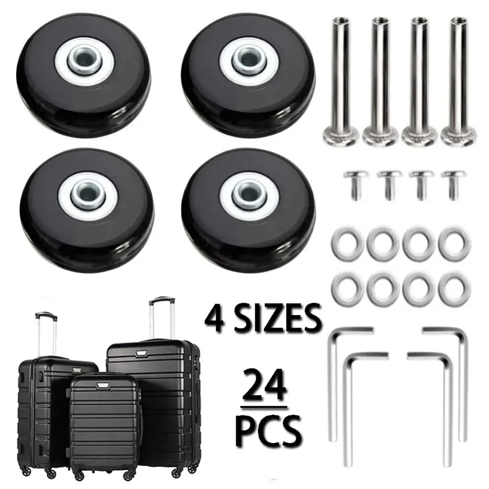 Silent Rubber Luggage Wheels – Durable Travel Bag Replacement for Repair