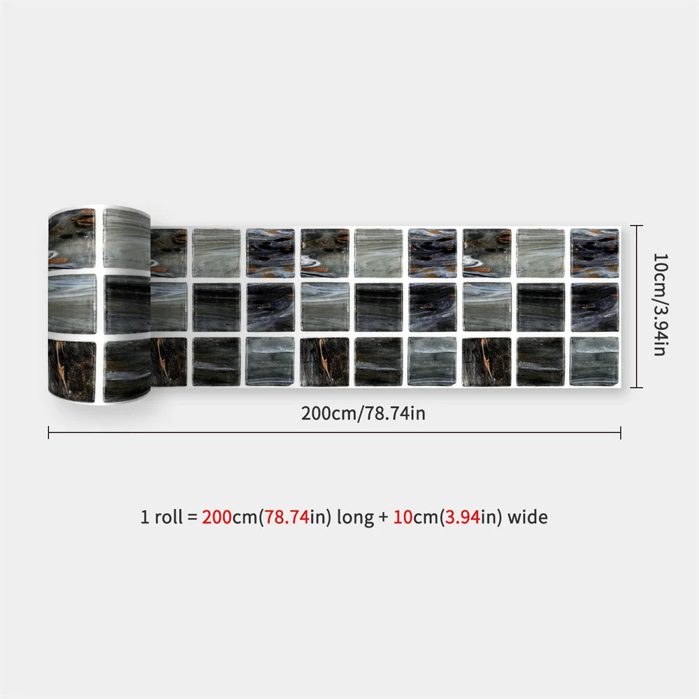 Self-Adhesive Waist Line Stickers – Waterproof Border Mural for Kitchen Decor