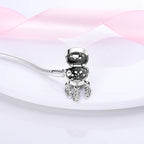 925 Sterling Silver Charm Bracelet – Adjustable Green Zircon for Birthday Gifts