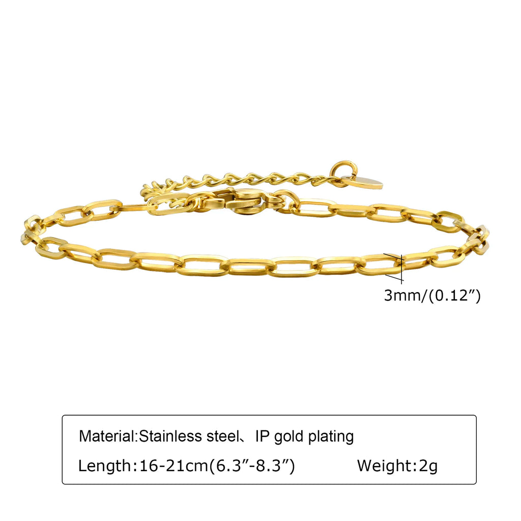 Gold Herringbone Chain Bracelet – Waterproof Stainless Steel for Women