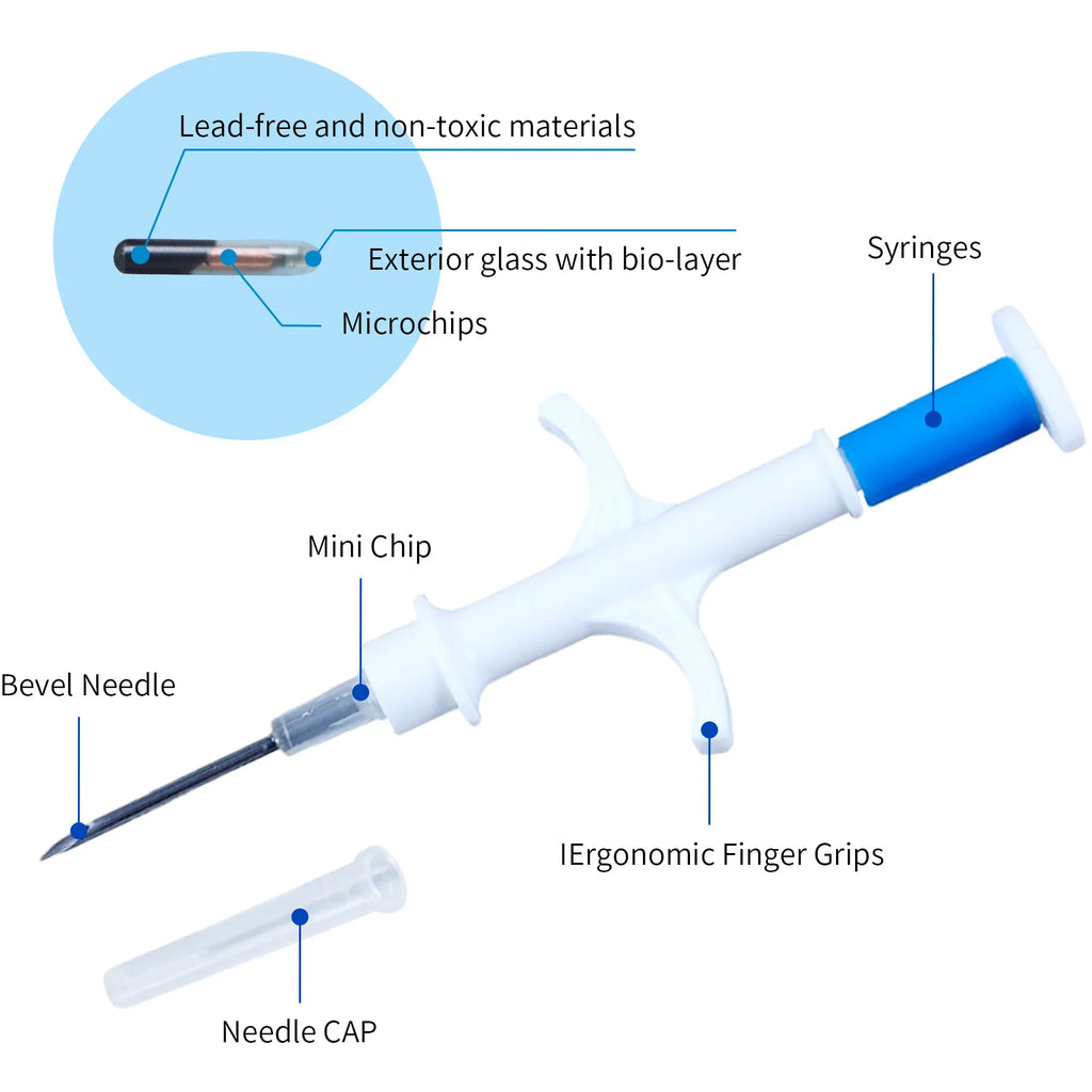 RFID Pet Microchip Syringe – 134.2KHz FDX-B ID Tag for Dogs Cats and Horses