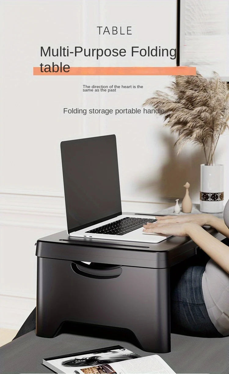 Folding Lap Desk – Portable Laptop Tray with Storage for Bed Work