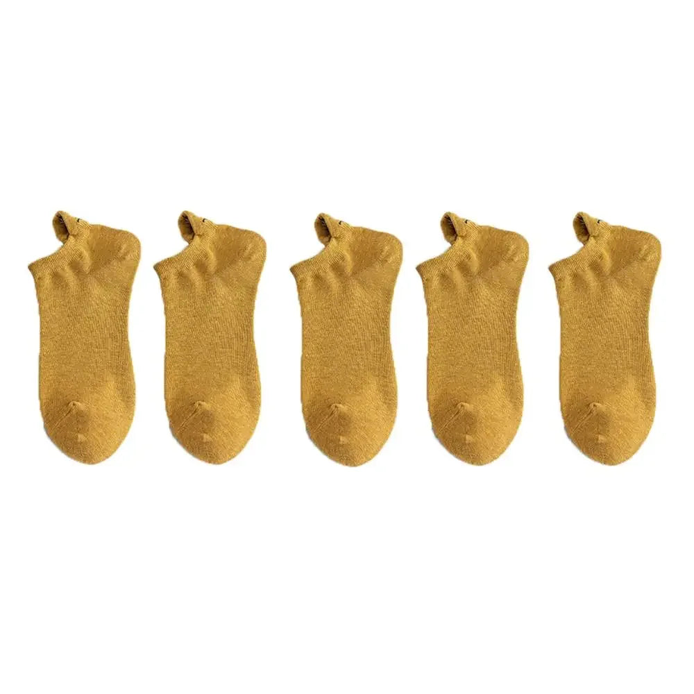 Embroidered Expression Ankle Socks – Kawaii Cotton Fashion for Casual Wear