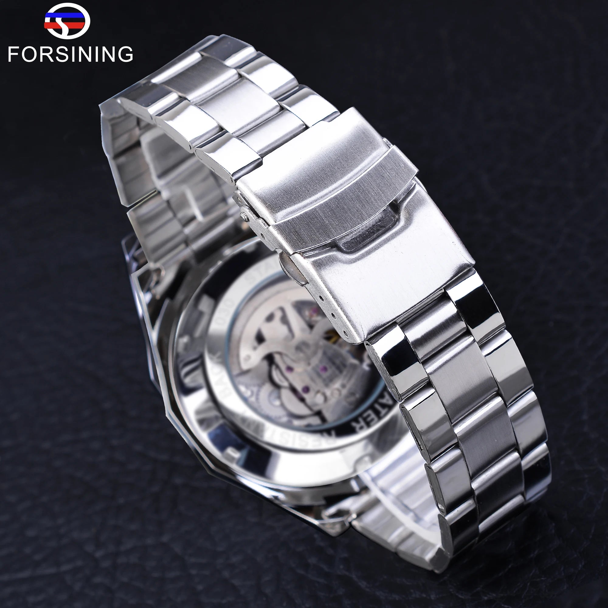 Skeleton Mechanical Watch – Stainless Steel Waterproof Accessory for Men