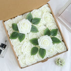 Milk White Artificial Rose Stems – Silk Flowers for Wedding DIY Decoration