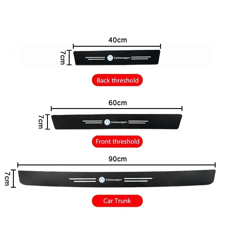 Carbon Fiber Door Sill Stickers – Protective Threshold Decals for Volkswagen