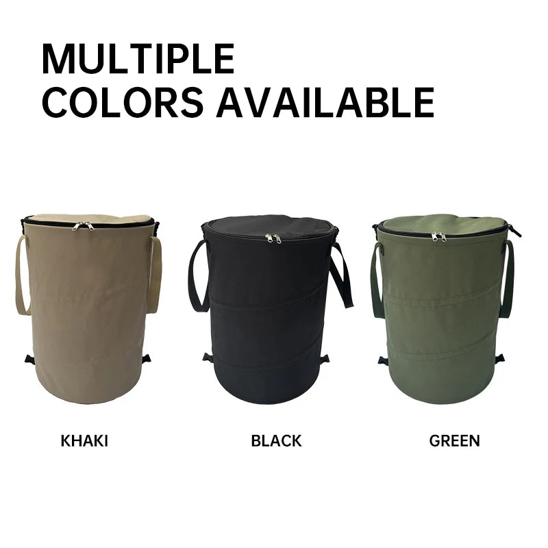 Foldable Outdoor Trash Can – Large Capacity Storage Bin for Camping and Laundry