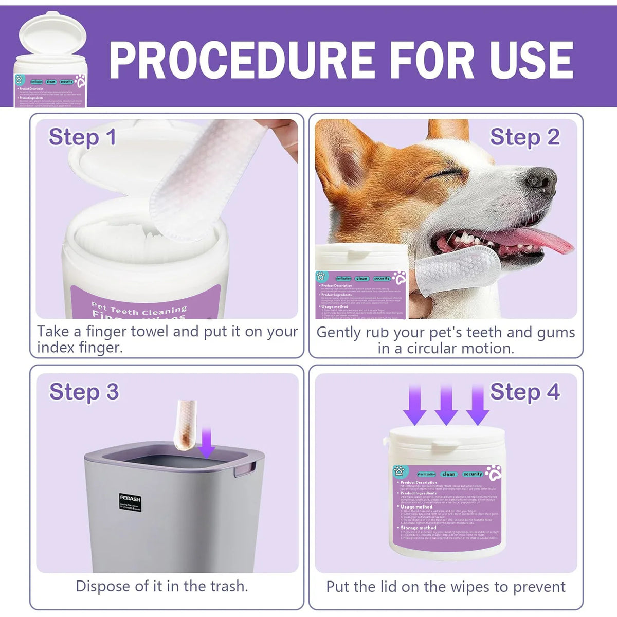 Dental Finger Wipes – Plaque Control for Dog and Cat Oral Hygiene
