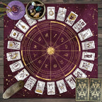 Zodiac Tarot Card Tablecloth – Velvet Divination Mat for Fortune Telling