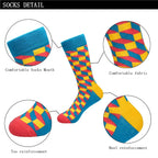 Colorful Cotton Crew Socks – Novelty Patterned Dress Wear for Men