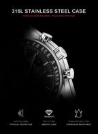 Cadisen Quartz Chronograph Watch – Sapphire Crystal for Men Business Formal