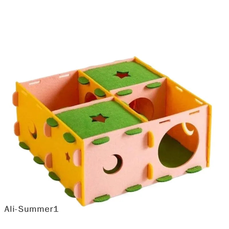 Felt Maze Hideout – Removable Tunnel Nest for Hamsters and Small Pets