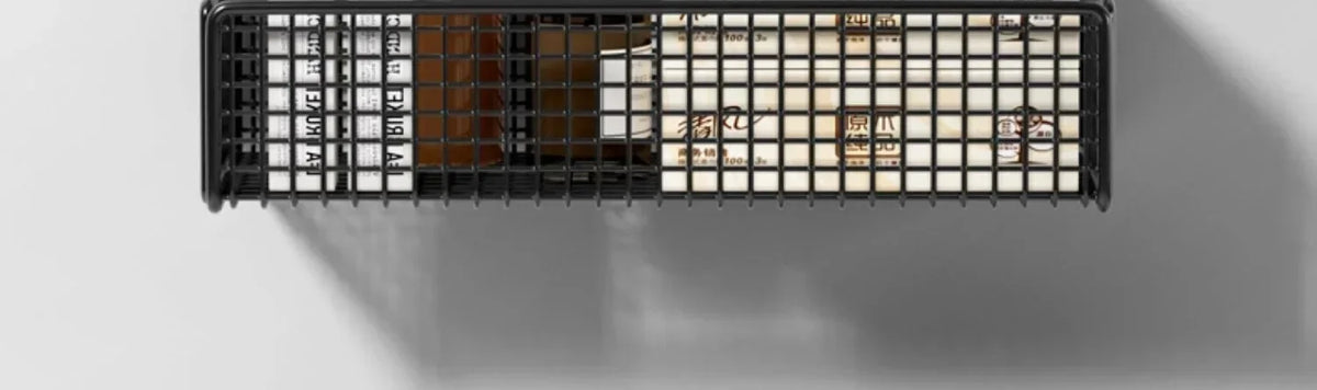 Bilayer Grid Wall Shelf – Adhesive Bathroom Organizer for Shower Storage