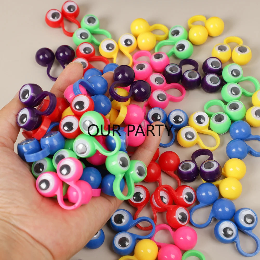 Wiggle Eye Finger Puppets – Googly Eye Rings for Kids Party Favors and Prizes