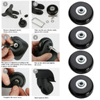 Silent Rubber Luggage Wheels – Durable Travel Bag Replacement for Repair