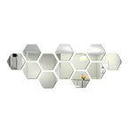 Hexagon Acrylic 3D Mirror Wall Stickers – Self-Adhesive Decor for Home
