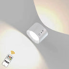 Wireless Double Head LED Wall Lamp – 360 Rotating Night Light for Bedroom Reading