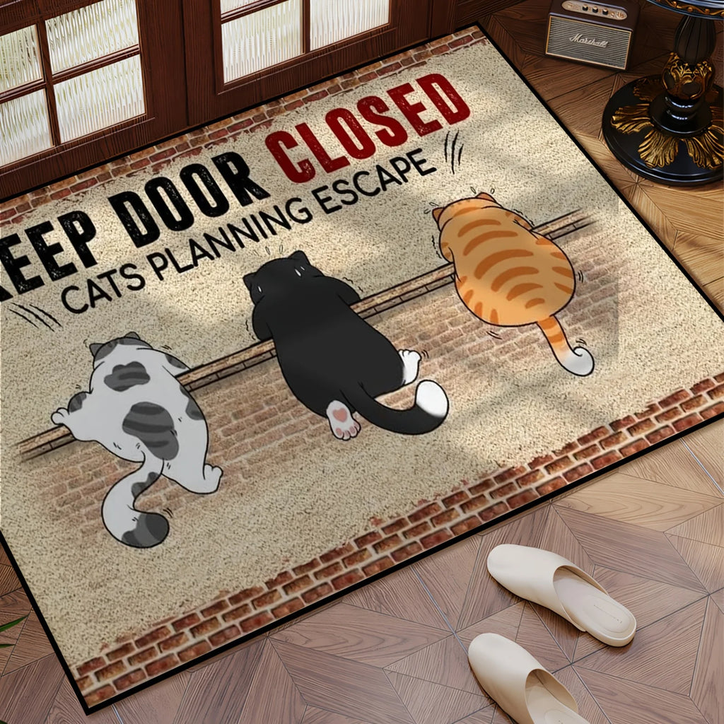 Cat Pattern Door Mat – Non-Slip Floor Rug for Bedroom and Entrance