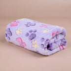 Fleece Pet Blanket – Paw Print Warm Mat for Small to Large Dogs and Cats