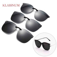 Polarized Flip-Up Square Sunglasses – Aluminum Clip-On for Myopia Glasses