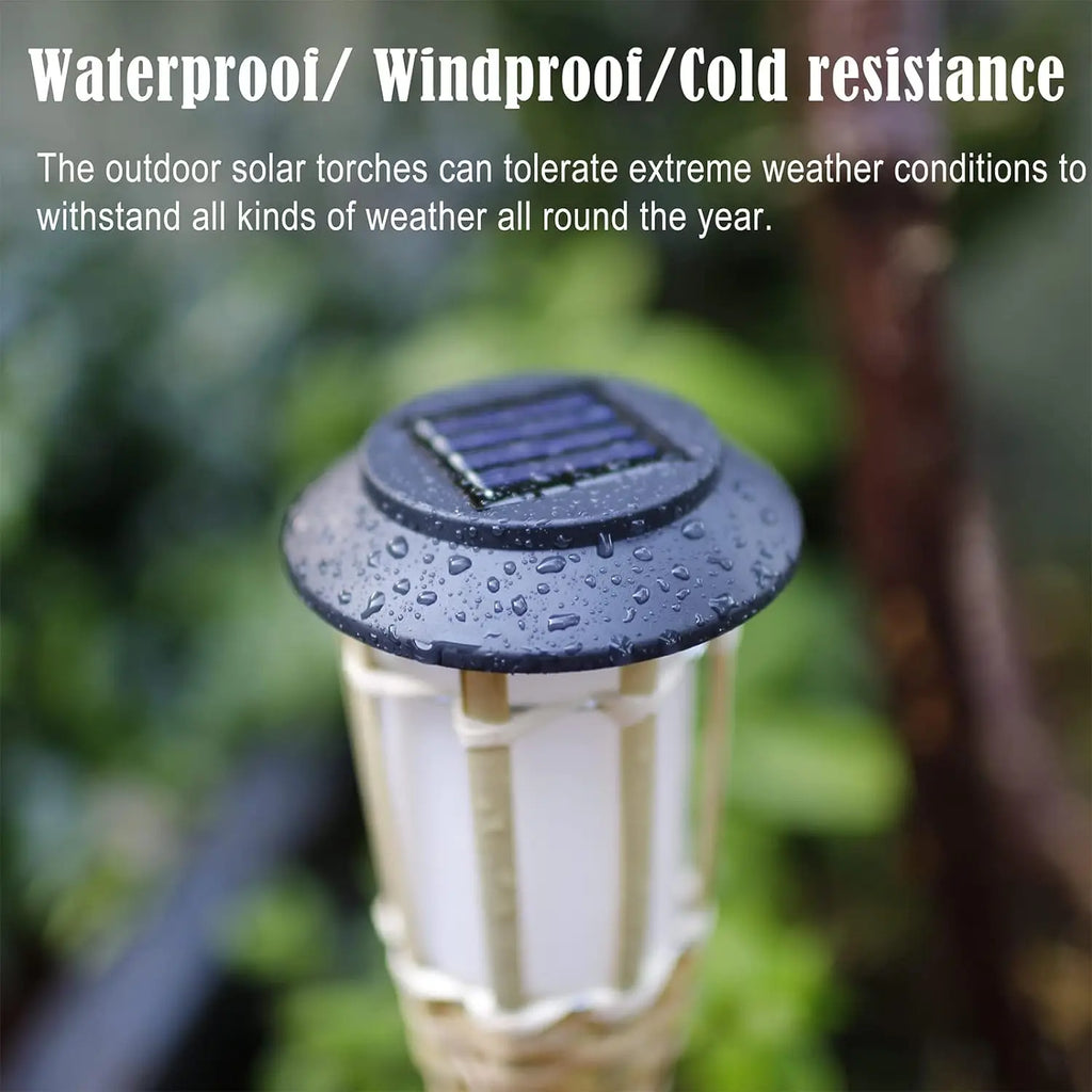Handcrafted Bamboo Solar LED Torch – Flickering Flame Effect for Garden