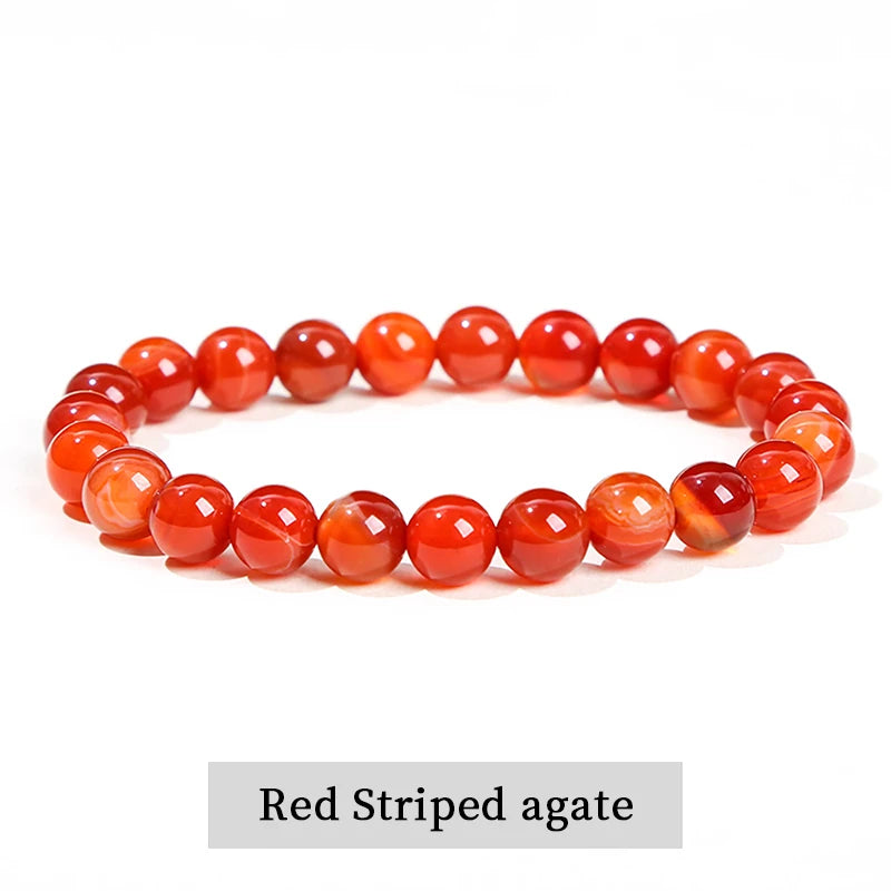 Natural Stone Bead Bracelet – Healing Crystal Gemstone Jewelry for Men and Women