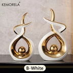 Abstract Ceramic Statue – Modern Sculptural Ornament for Home Decor Table