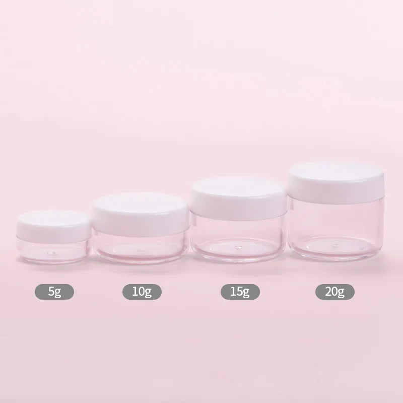 Refillable Cosmetic Sample Jars – Small Plastic Containers for Travel Storage