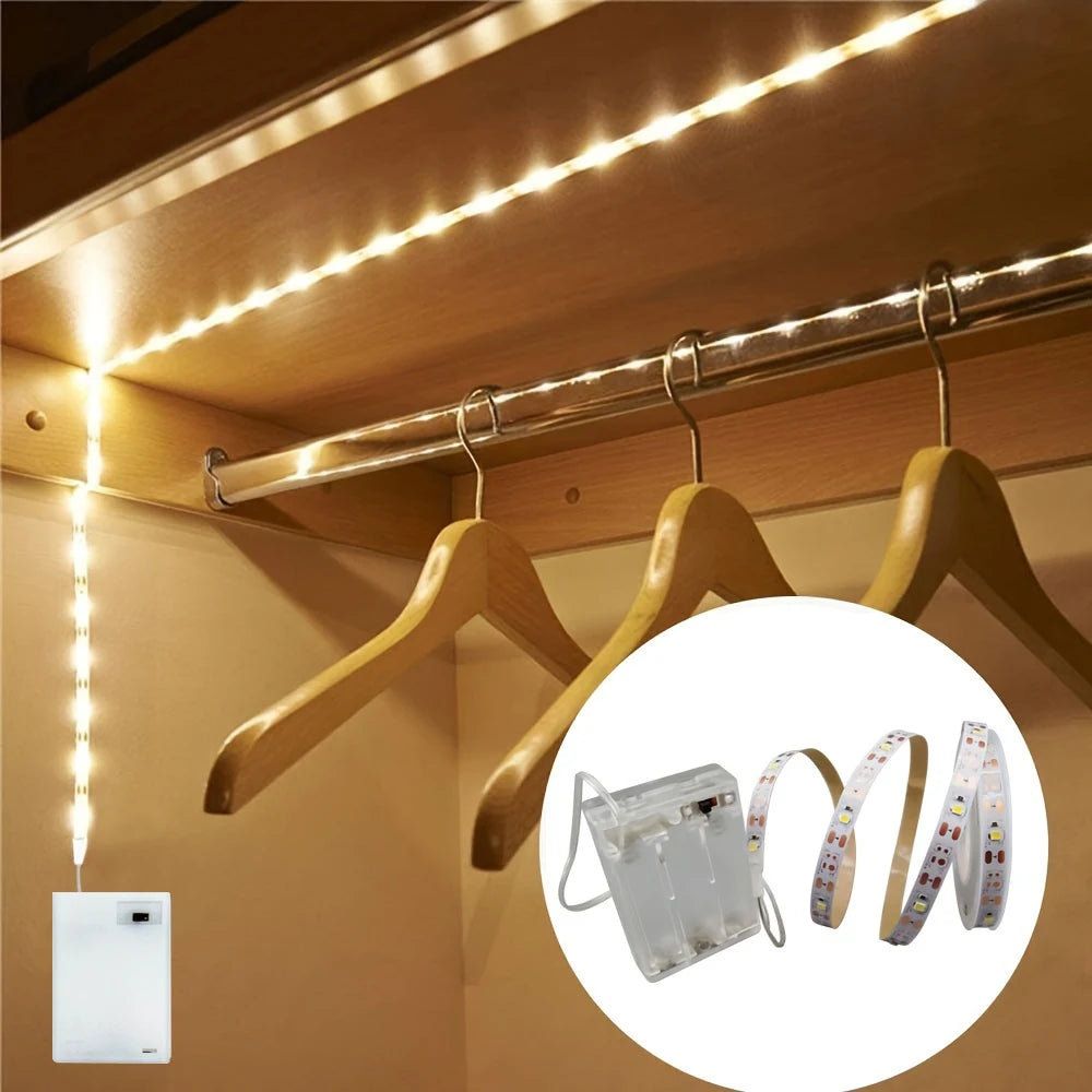 Battery Powered LED Strip Lights – Warm White TV Backlight for Bedroom Decor