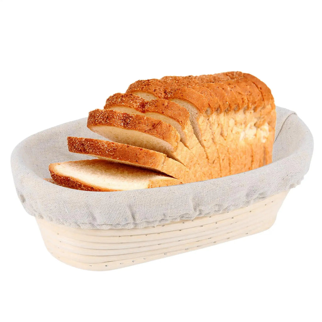 Oval Rattan Proofing Basket – Handmade Dough Rising Bowl for Sourdough Baking
