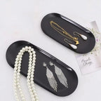 Stainless Steel Oval Tray – Minimalist Jewellery Storage for Desktop Decor