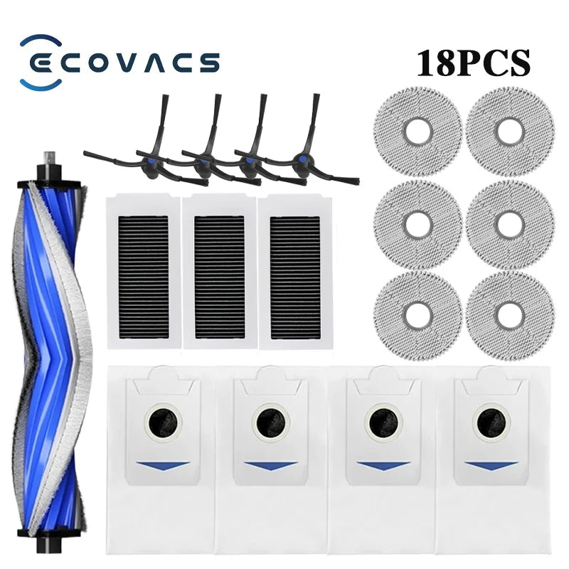 Robot Vacuum Replacement Kit – Dust Bags and Brushes for Ecovacs X5 OMNI