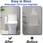 Adhesive Toilet Paper Holder – Wall Mount Bathroom Organizer for Kitchen Storage