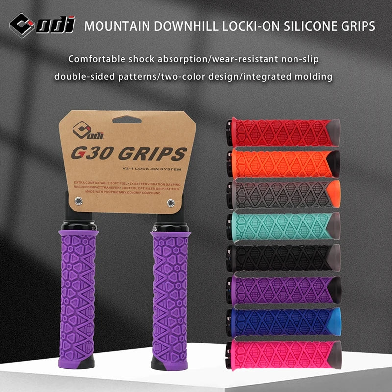 Silicone MTB Lock-On Grips – Anti-Slip Shock Absorbing Handles for Downhill