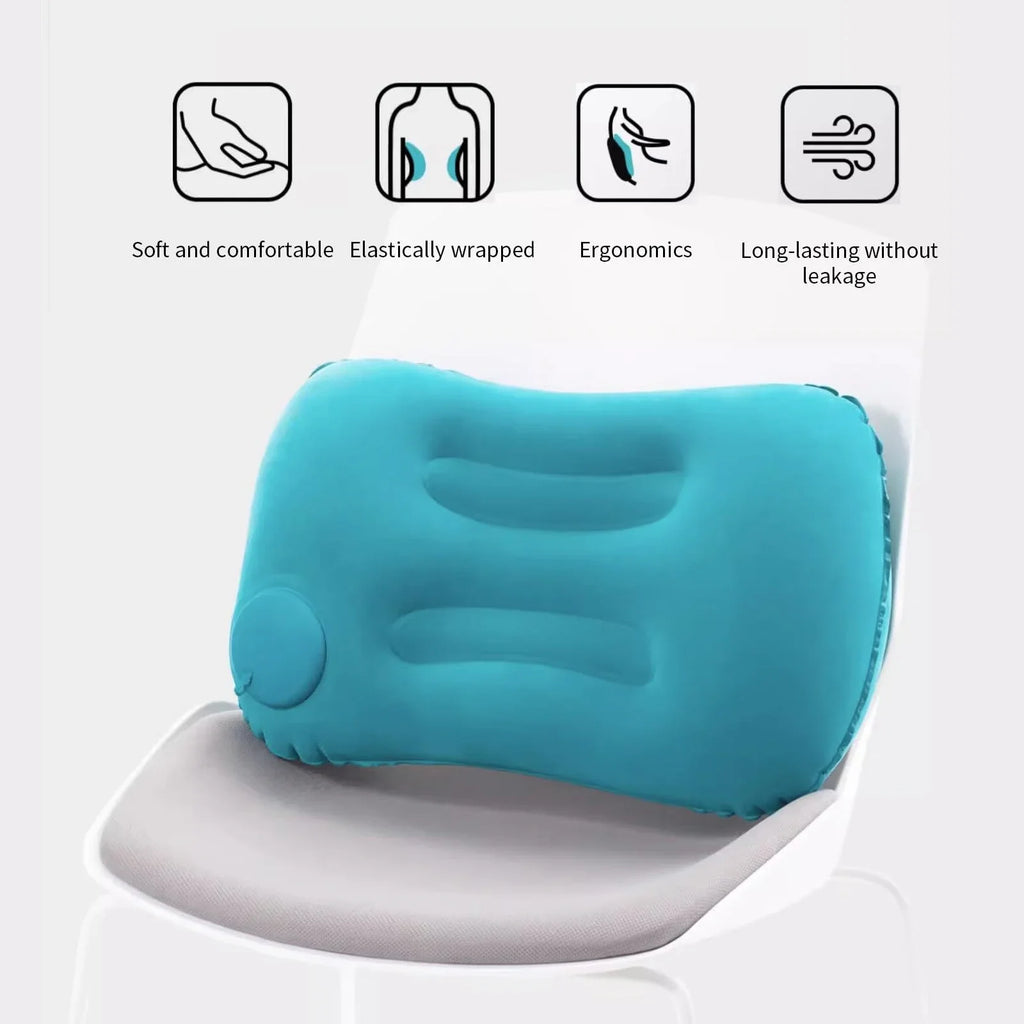 Inflatable Travel Pillow – Ergonomic Support for Camping and Car Comfort
