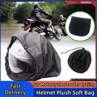 Plush Motorcycle Helmet Bag – Soft Drawstring Protective Carrier for Cycling