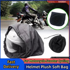 Plush Motorcycle Helmet Bag – Soft Drawstring Protective Carrier for Cycling