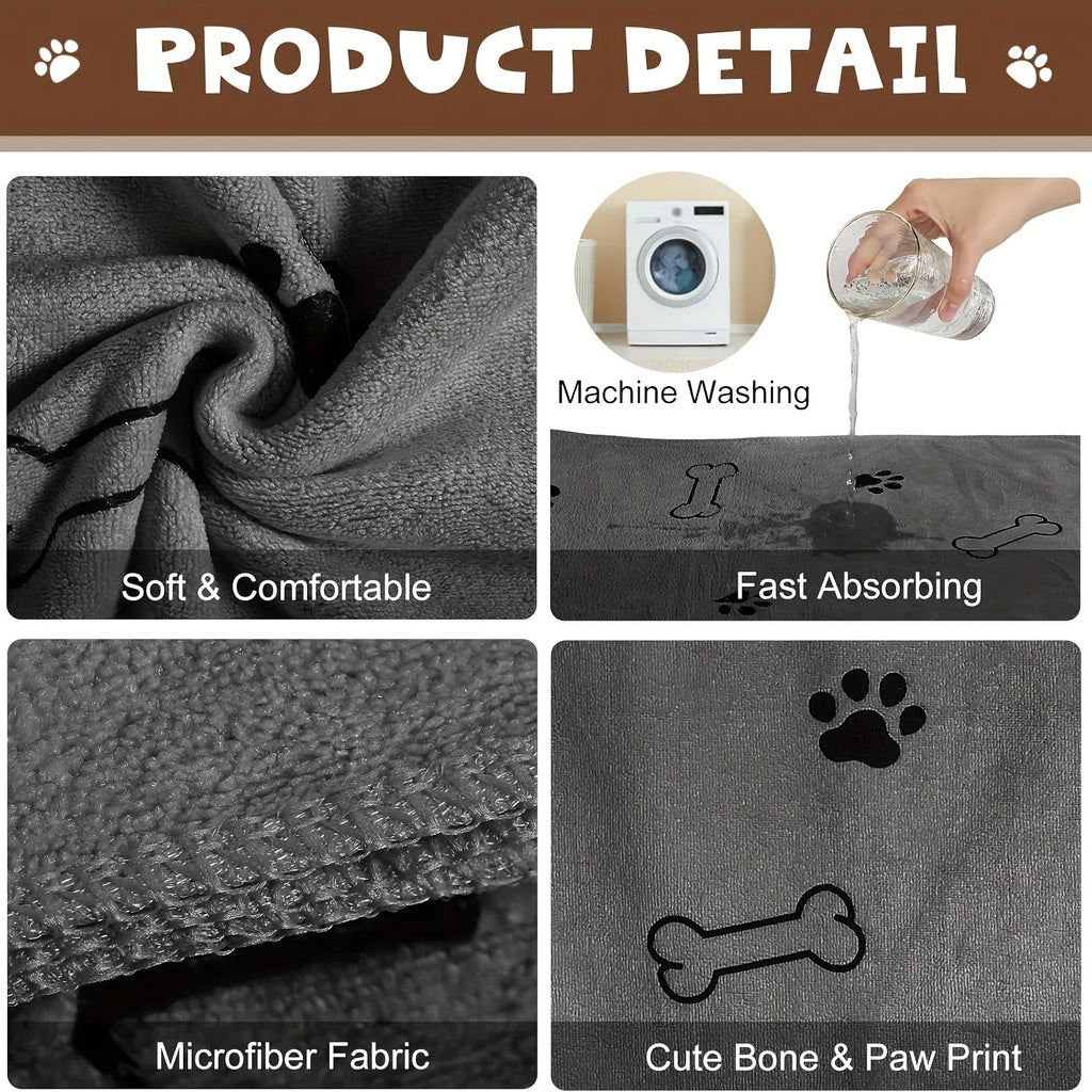 Microfiber Dog Towel – Quick-Drying Absorbent Bath Towel for Pets
