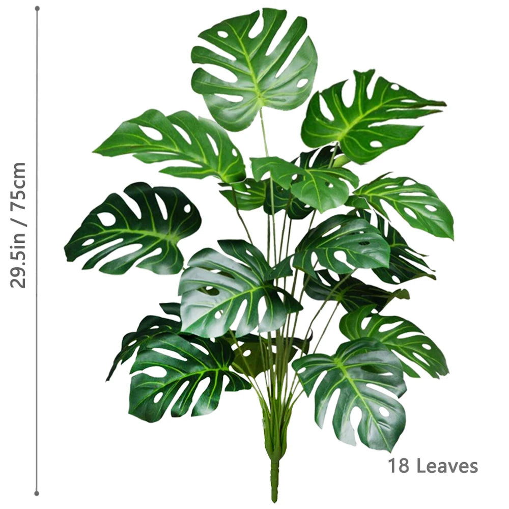 Artificial Monstera Plant – 104cm Plastic Palm Tree for Home Office Decor