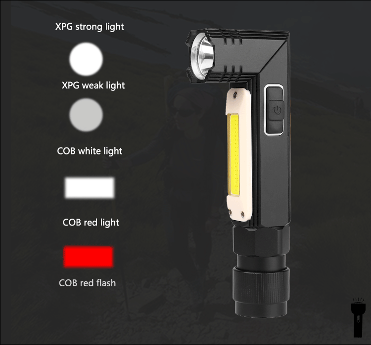 Rechargeable LED Work Light – Magnetic COB Flashlight for Outdoor Repairs