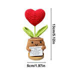 Knitted Heart Flower Doll – Positive Energy Plush for Desk Decor Gifts