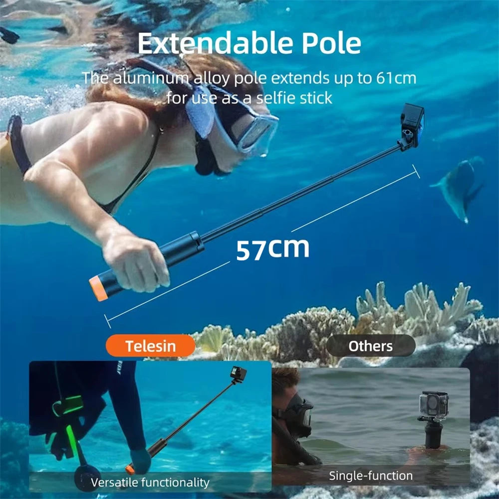 Extendable Buoyancy Selfie Stick – Floating Tripod for GoPro and DJI Action Cameras