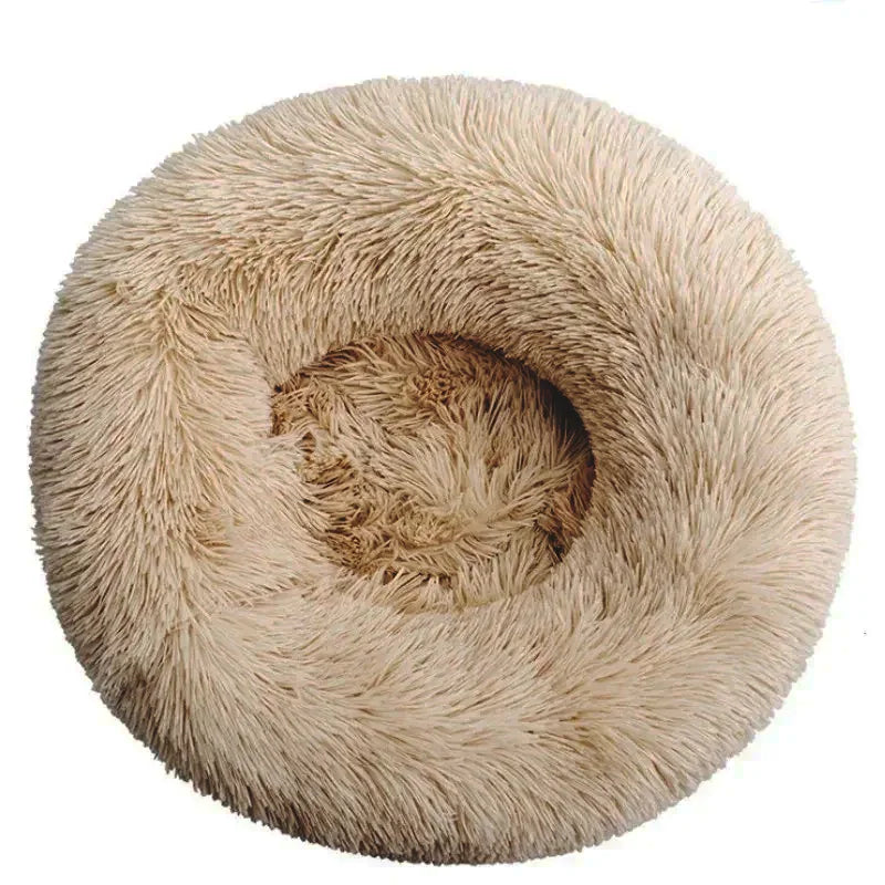 Plush Round Pet Bed – Soft Warm Nest for Large and Medium Dogs or Cats