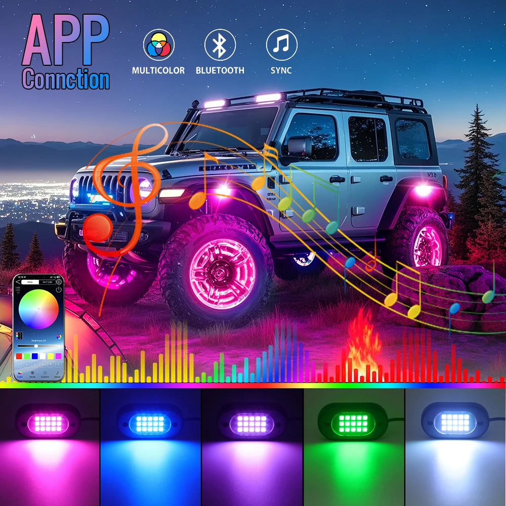 RGB LED Underglow Chassis Lights – Waterproof Exterior Decoration for Off-Road Trucks