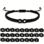 Initial Heart Braided Bracelet – Adjustable A-Z Friendship Jewelry for Gifts