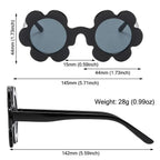 Retro Sunflower Round Sunglasses – Floral Festival Shades for Women