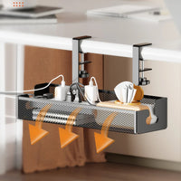 Extendable Metal Cable Tray – Clamp-On Cord Organizer for Office Desk