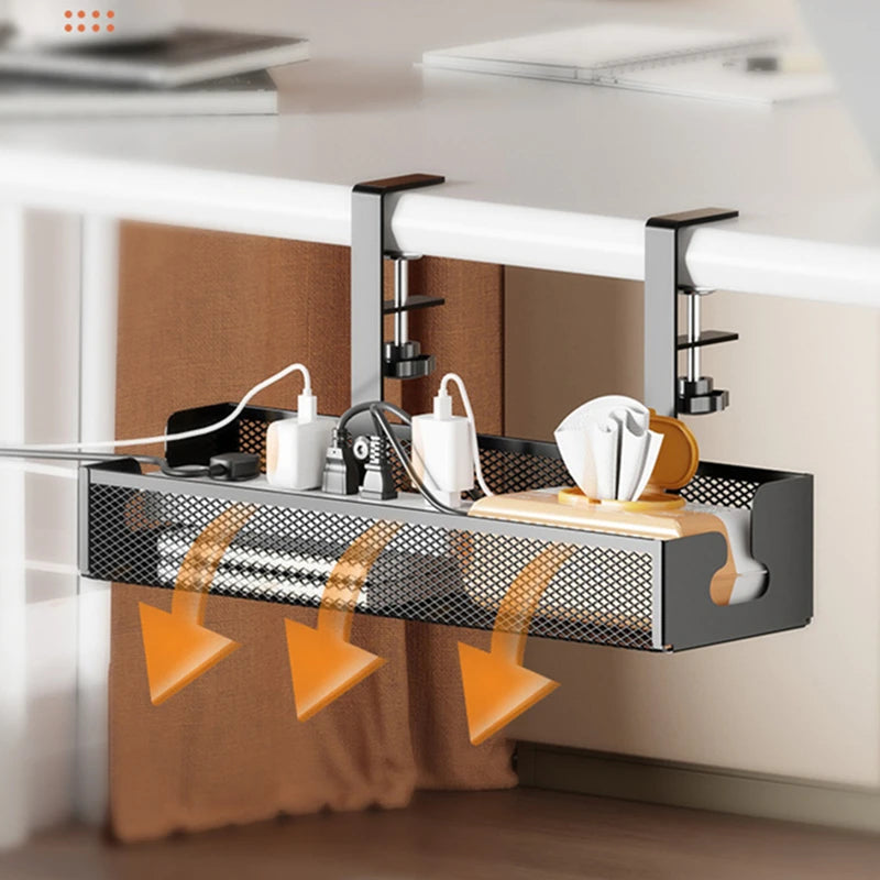 Extendable Metal Cable Tray – Clamp-On Cord Organizer for Office Desk