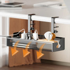 Extendable Metal Cable Tray – Clamp-On Cord Organizer for Office Desk